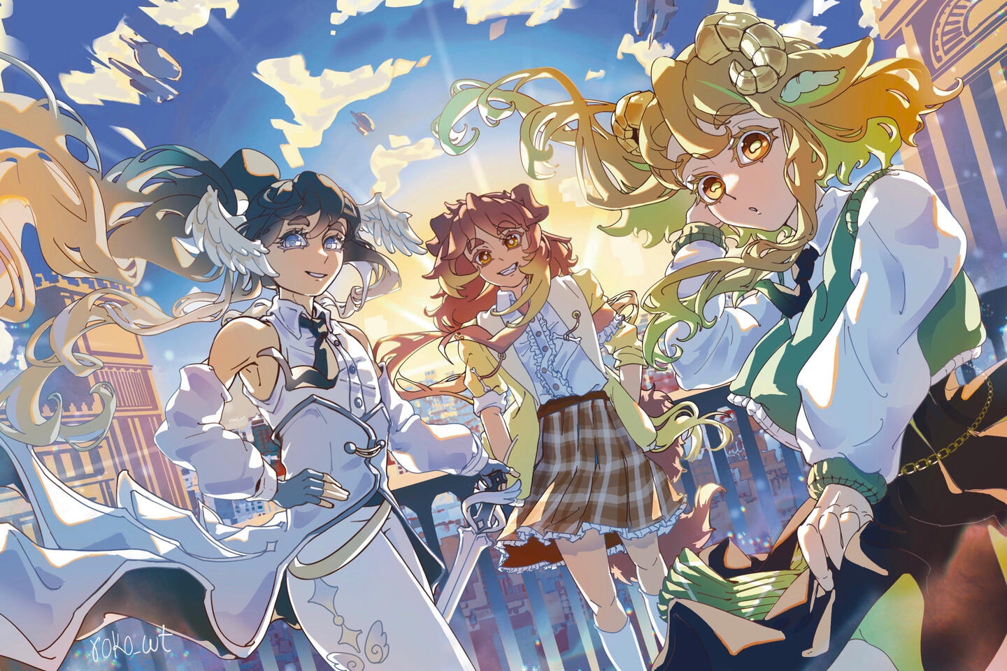 Illust of Florence, Halley, and Eury by roko_wt