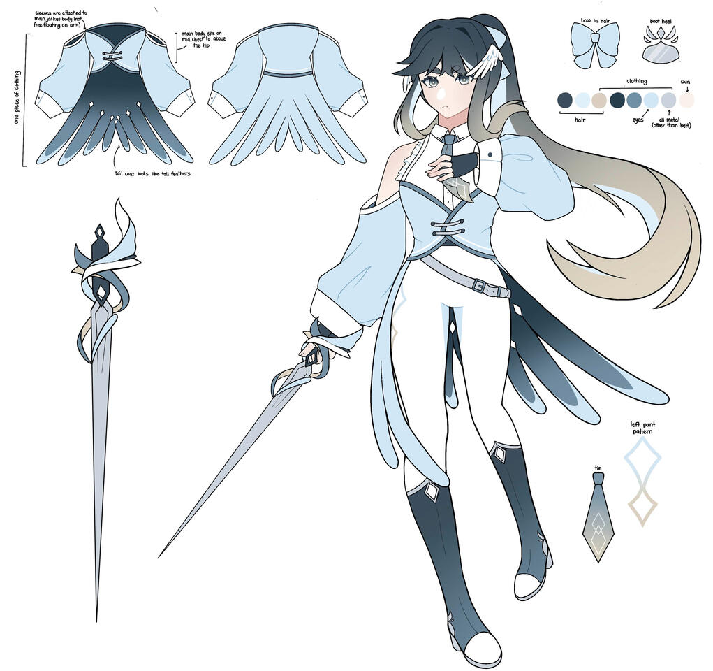 Reference sheet by Florence's creator, Zomega